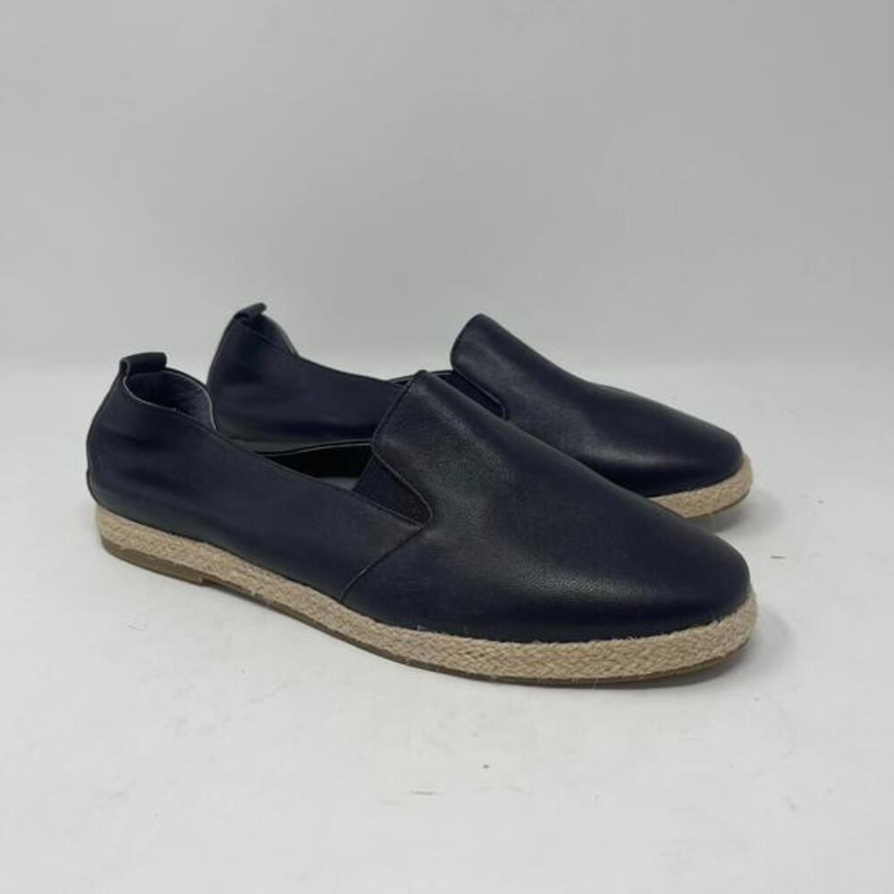 David Tate Pura Espadrille Womens 8 Narrow Black Leather Casual Slip‎ On Boho